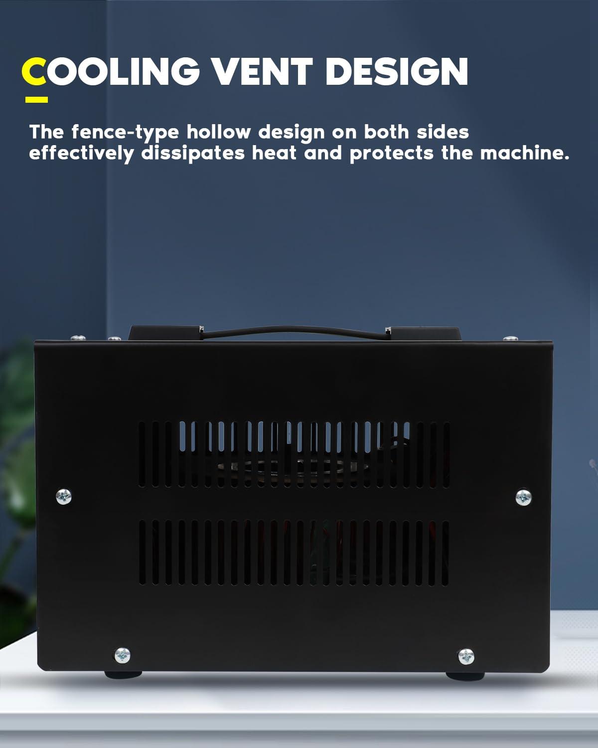 FAHKNS Voltage Converter Transformer 2000w,Step Up/Down Power Converter AC 110v to 220v / 220v to 110v,Transformer Converter with Two Spare Fuses,2 Universal Sockets,2 US Outlets,Circuit Breaker Protection