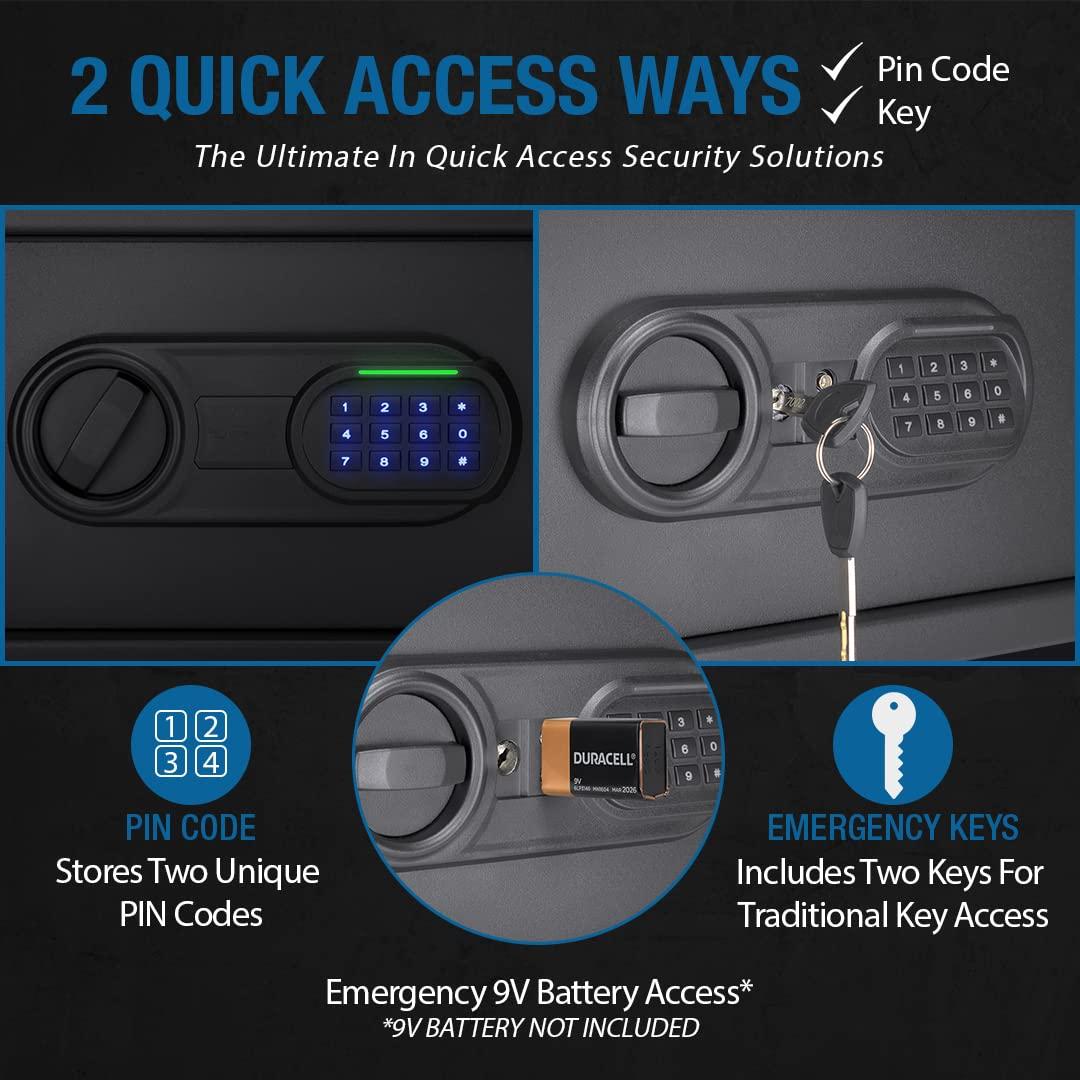 Barska Barska 0.8 Cu. Ft Digital Keypad Safe LED Interior Light, Extra-Wide for Laptops, Silent Mode, Steel Security Safe