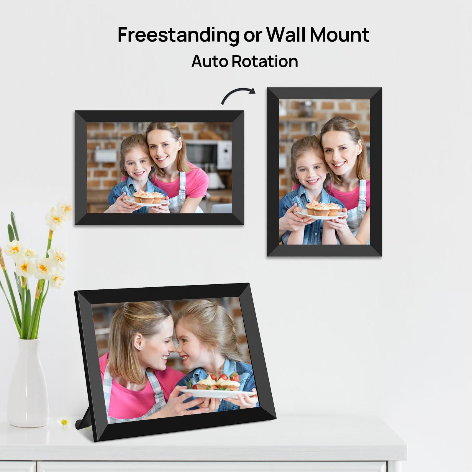 SSA SSAWiFiFrame WiFi Digital Picture Frame,Share Photo via App or Email from Anywhere 10.1 IPS Touchscreen,Auto-Rotate Support Music/Calendar/Weather/Clock, No Limited Cloudly Free App