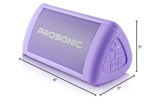 P Prosonic Prosonic BT3 Portable Wireless Bluetooth Speaker with 10W Stereo Sound & Bass Boost -Rich Sound & Intense Bass -Bluetooth 5.0 -Microphone -IPX5 - in & Outdoor Speaker (Purple)
