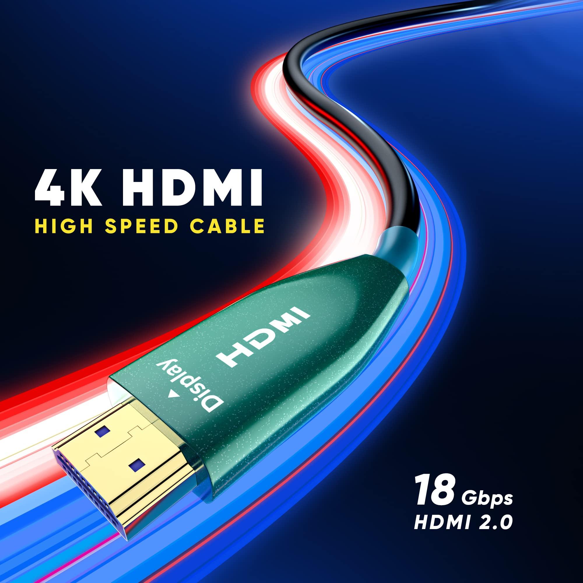 Maximm Maximm 4K HDMI Cable 100 Foot High-Speed Fiber Optic 18Gbps 4K60Hz, Unidirectional 2160p, 1080p, HDCP 2.2, 3D ARC-Compatible