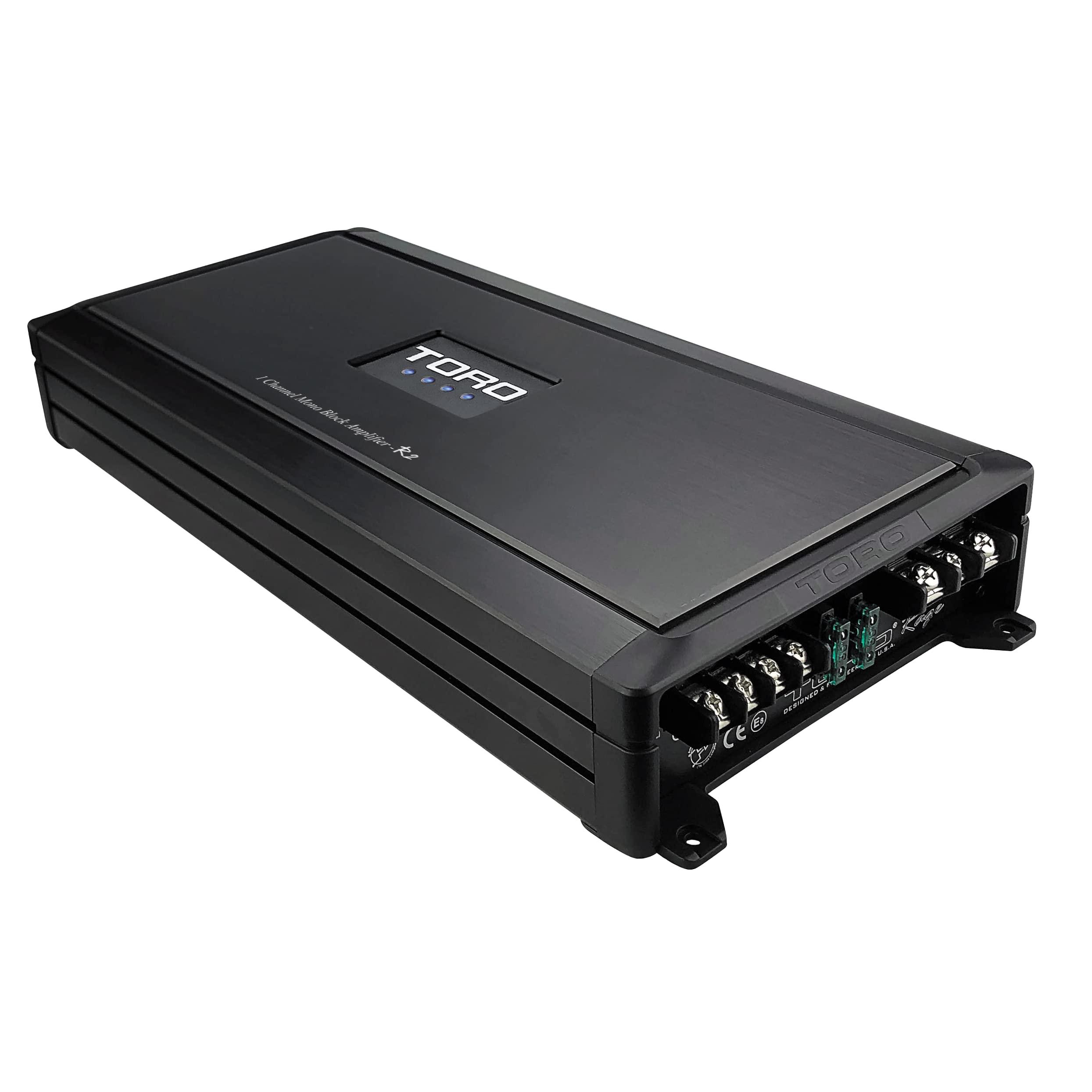 TORO TECH TORO TECH R2, 1000 Watts MAX 320 Watts RMS 2 Stable Monoblock Car Amplifier, Sound Quality Class A/B Design, Built-in Auto Sensing Turn-On, Subwoofer Amplifier