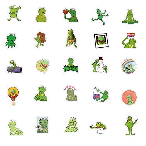 FUNSTERSIN Kermit Frog Meme Funny Stickers for Water Bottles 50pcs Cute Laptop Cars Phone Scrapbook Bike Skateboard Travel Case Bumper