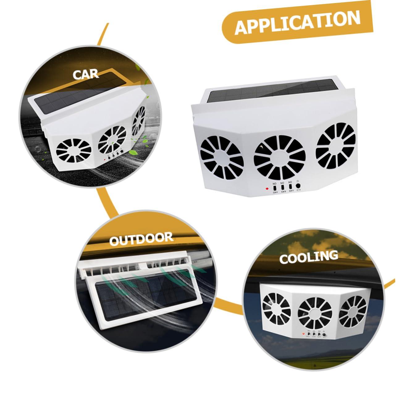 COOLHIYA COOLHIYA Solar-Powered Car Exhaust Fan Window Ventilation Fan Car Air Vent Cooler for Comfort