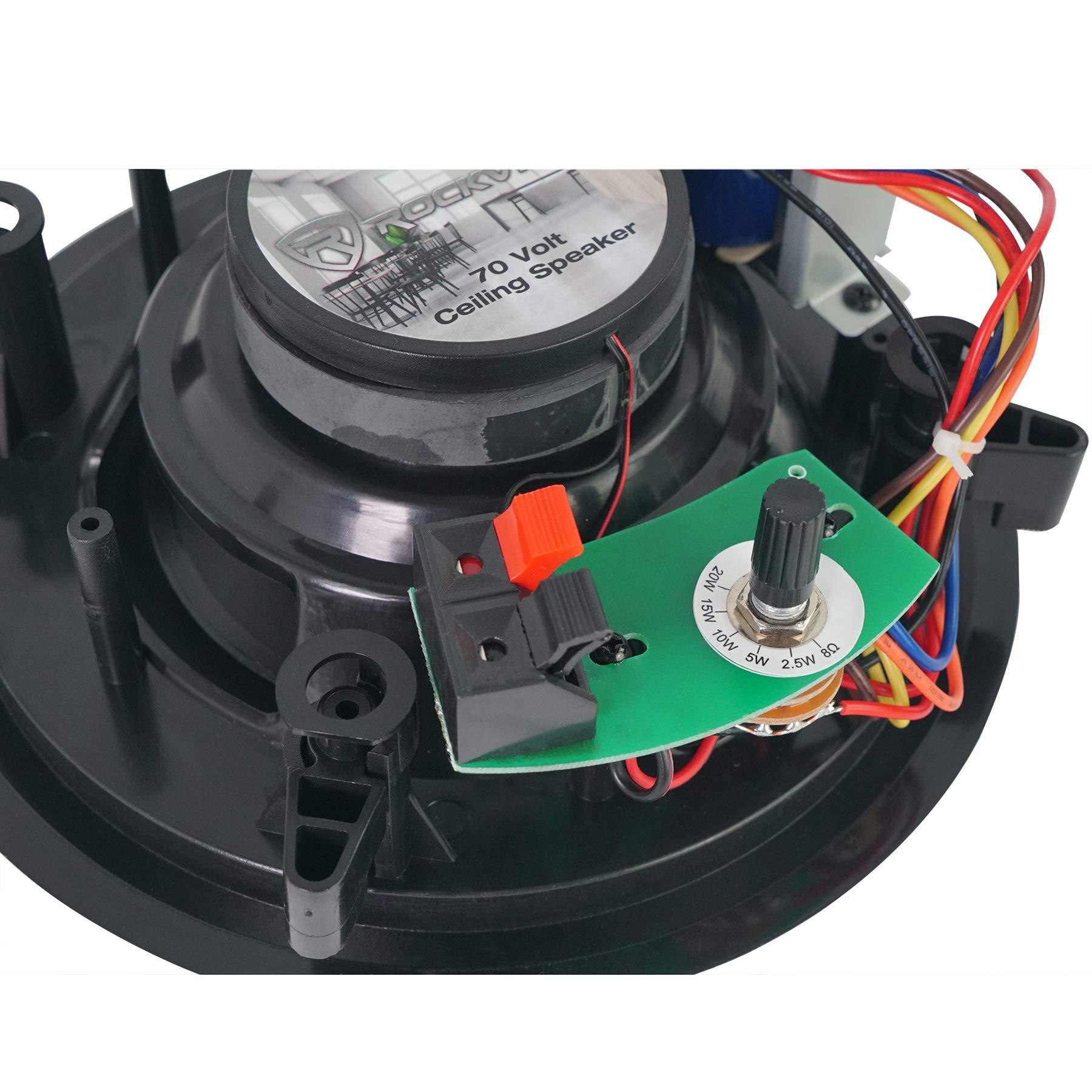 Rockville Rockville 2 CC65T Black 6.5" Commercial 70v Ceiling Speakers for Restaurant