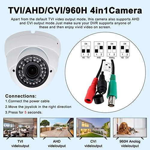 Anpviz Anpviz Analog CCTV Camera HD 1080P 4-in-1 Security Camera(TVI/AHD/CVI/960H CVBS) Analog Security Camera 2.8-12mm Varifocal Lens 36 IR-LEDs Turret Dome Camera for Day& Night