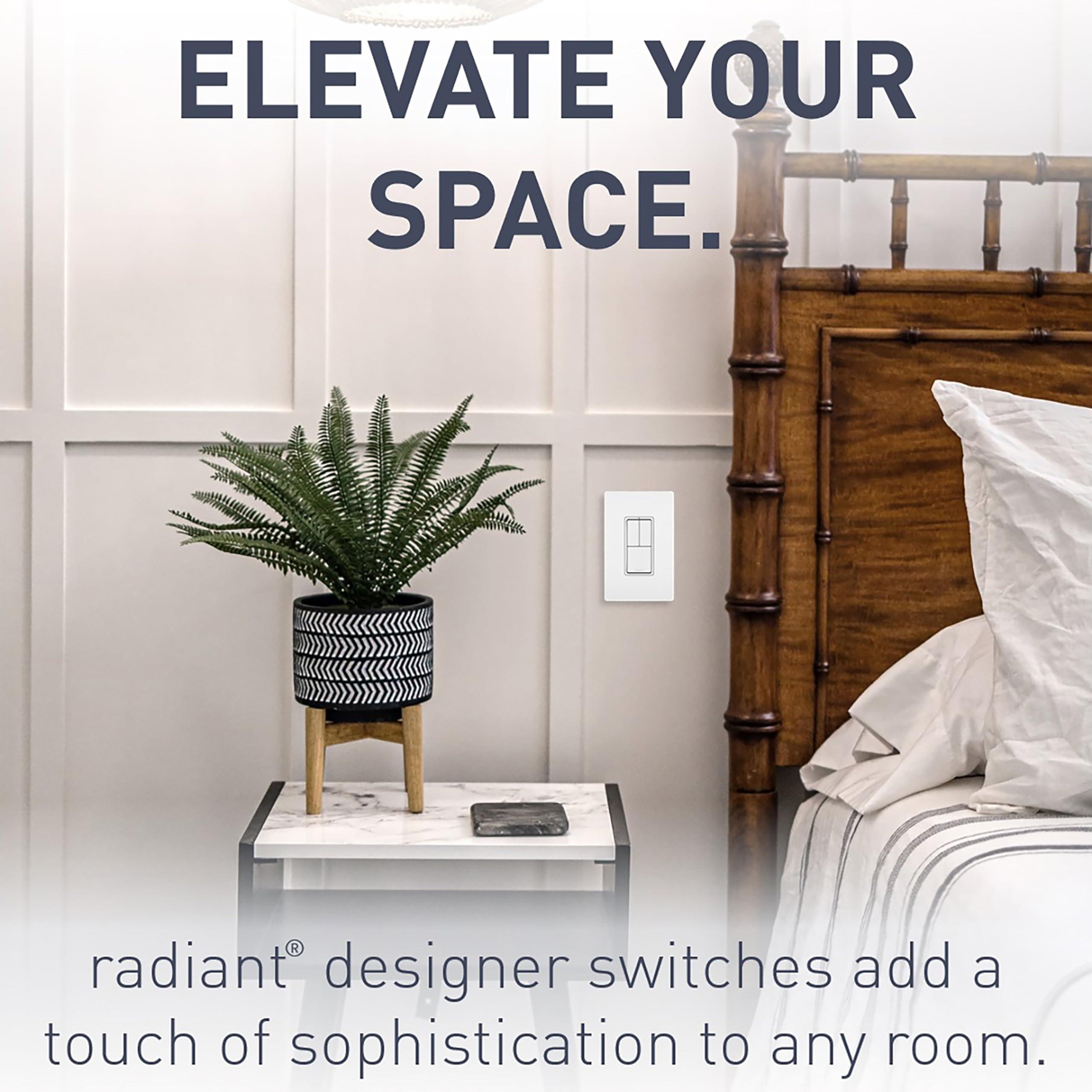 Pass & Seymour Legrand radiant RCD113WCC6 15 Amp Combination 3-in-1 Decorator Rocker Light Switch, Two Single Pole Switches and One 3-Way Switch, White (1 Count)