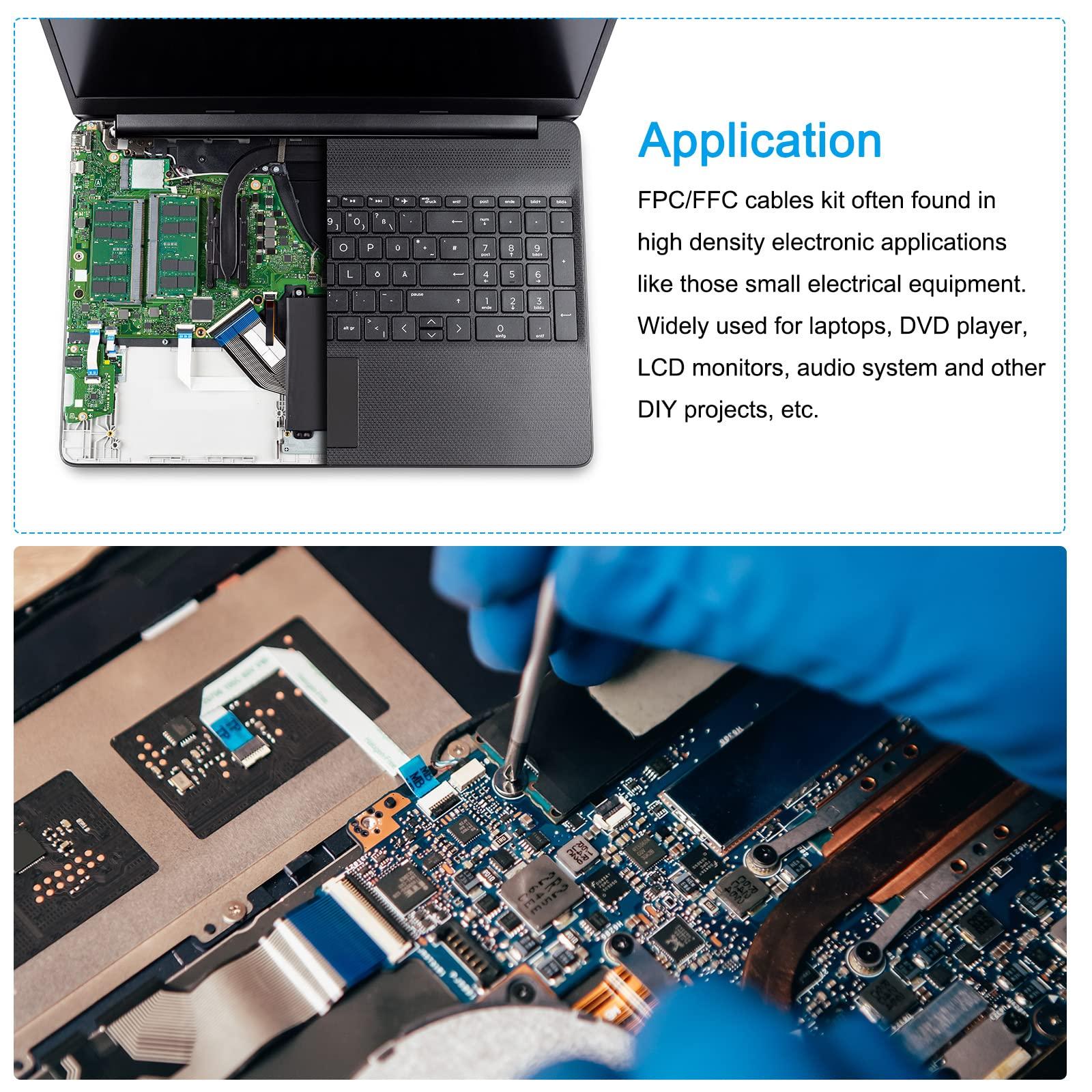 MECCANIXITY MECCANIXITY FFC Ribbon Flat Flexible Cable, 50 Pin 0.5mm Pitch 200mm Long (B Type) for LCD 3D Printer Camera DVD TV Laptop Audio Pack of 5