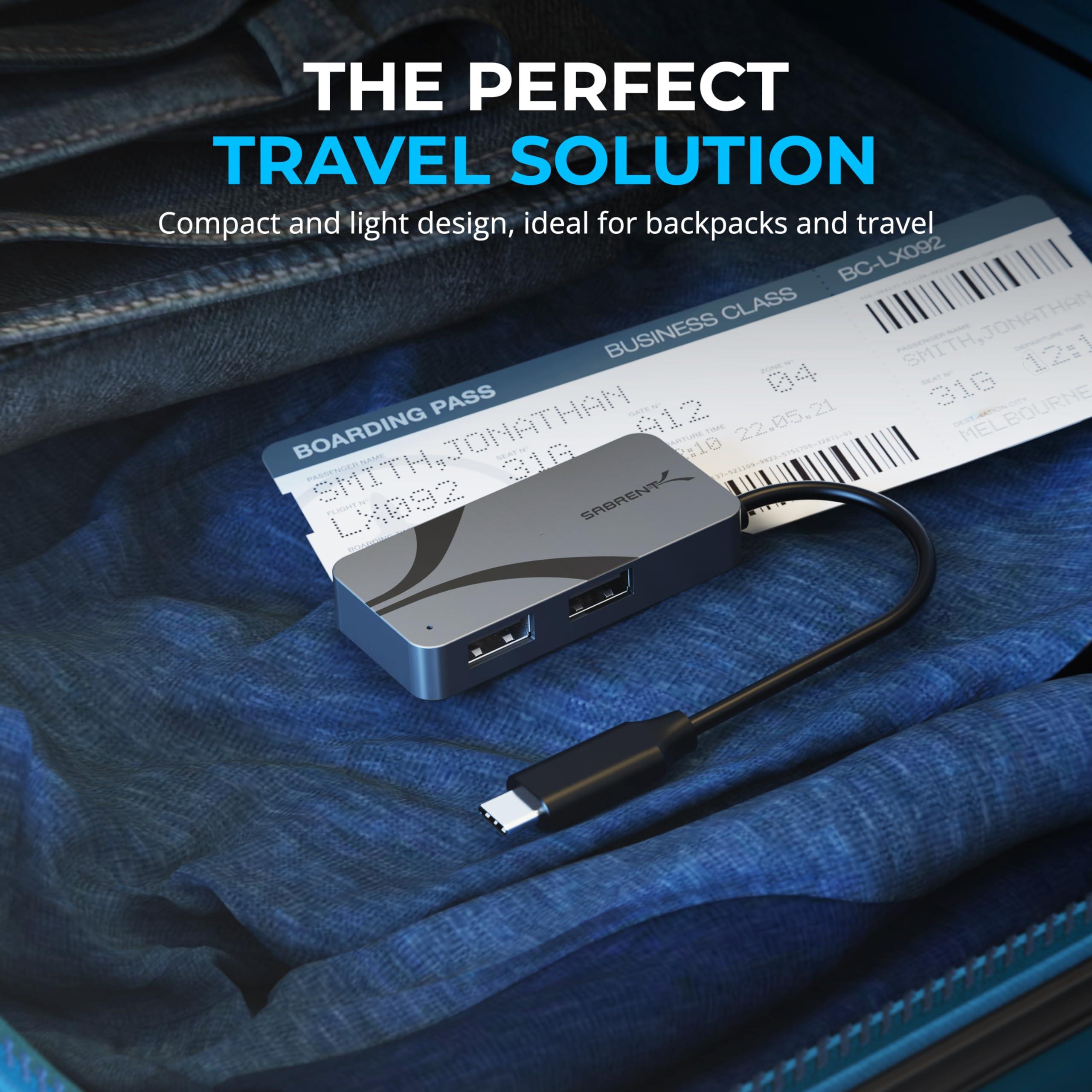 SABRENT SABRENT USB-C Hub, 3-Port with 100W Power Delivery, 5Gbps USB-A & USB-C Ports, USB PD 3.0 for Laptops, Steam Deck, ROG Ally, Tablets, Phones (HB-C4WP)