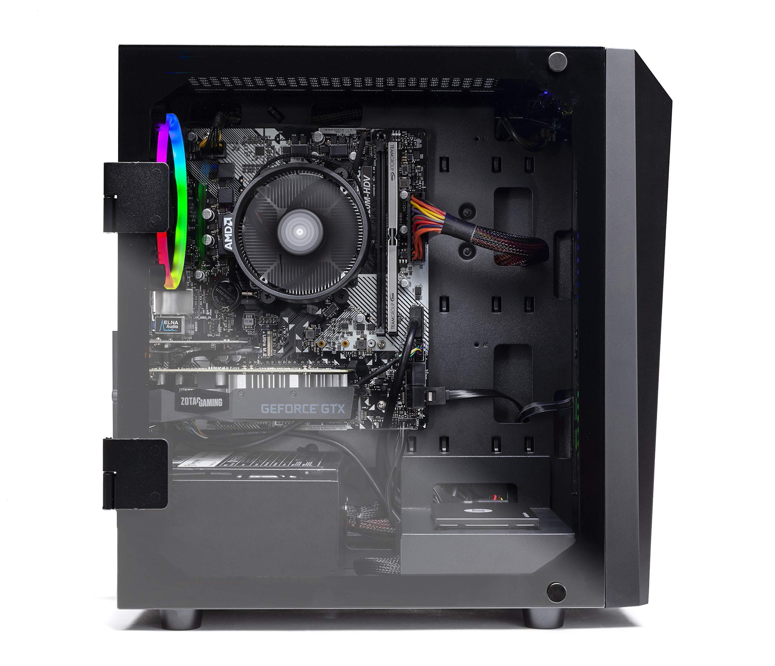 Skytech Gaming SkyTech Blaze II Gaming Computer PC Desktop Ryzen 5 2600 6-Core 3.4 GHz, NVIDIA GeForce GTX 1660 Super 6G, 500G SSD, 16GB DDR4 3000MHz, RGB, AC WiFi, Windows 10 Home 64-bit