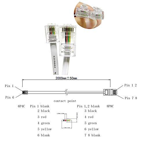honbay HONBAY 2 Pack Telephone RJ11 6P4C to RJ45 8P8C Connector Plug Cable for Landline Telephone
