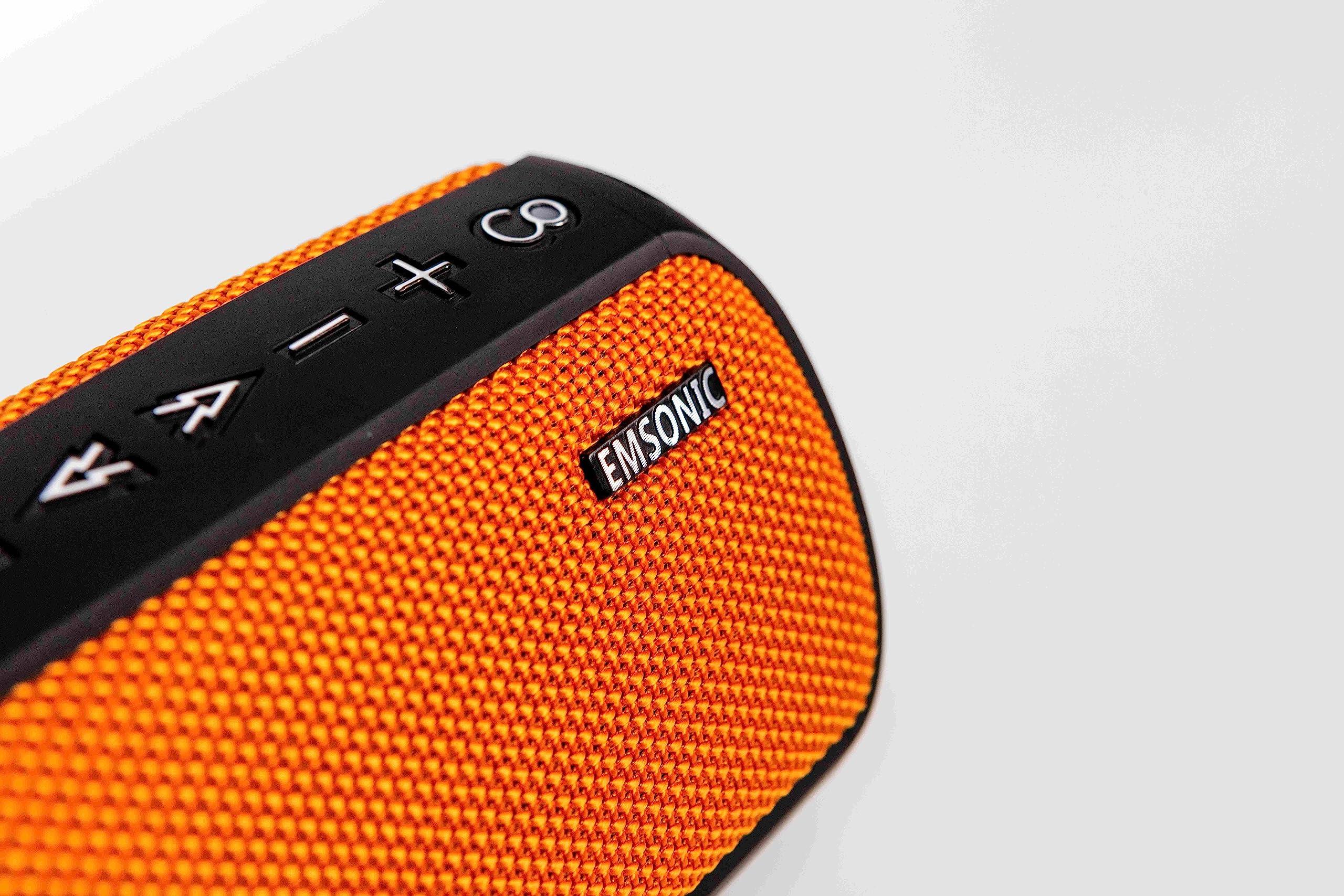 Emsonic Saver By Emsonic - Portable Bluetooth Speaker, Waterproof Speaker with Carbon Monoxide Detector & FM Radio - 24-Hour Playtime, 40W Powerfull Sound & Deep Bass - Black