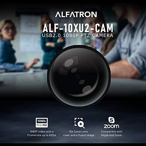 ALFATRON ALFATRON ALF-10XU2-CAM PTZ Camera w/ USB2.0 1080P, Zoom Compatible, Suitable for Medium to Large-Sized Meeting Rooms, Boardrooms, and More