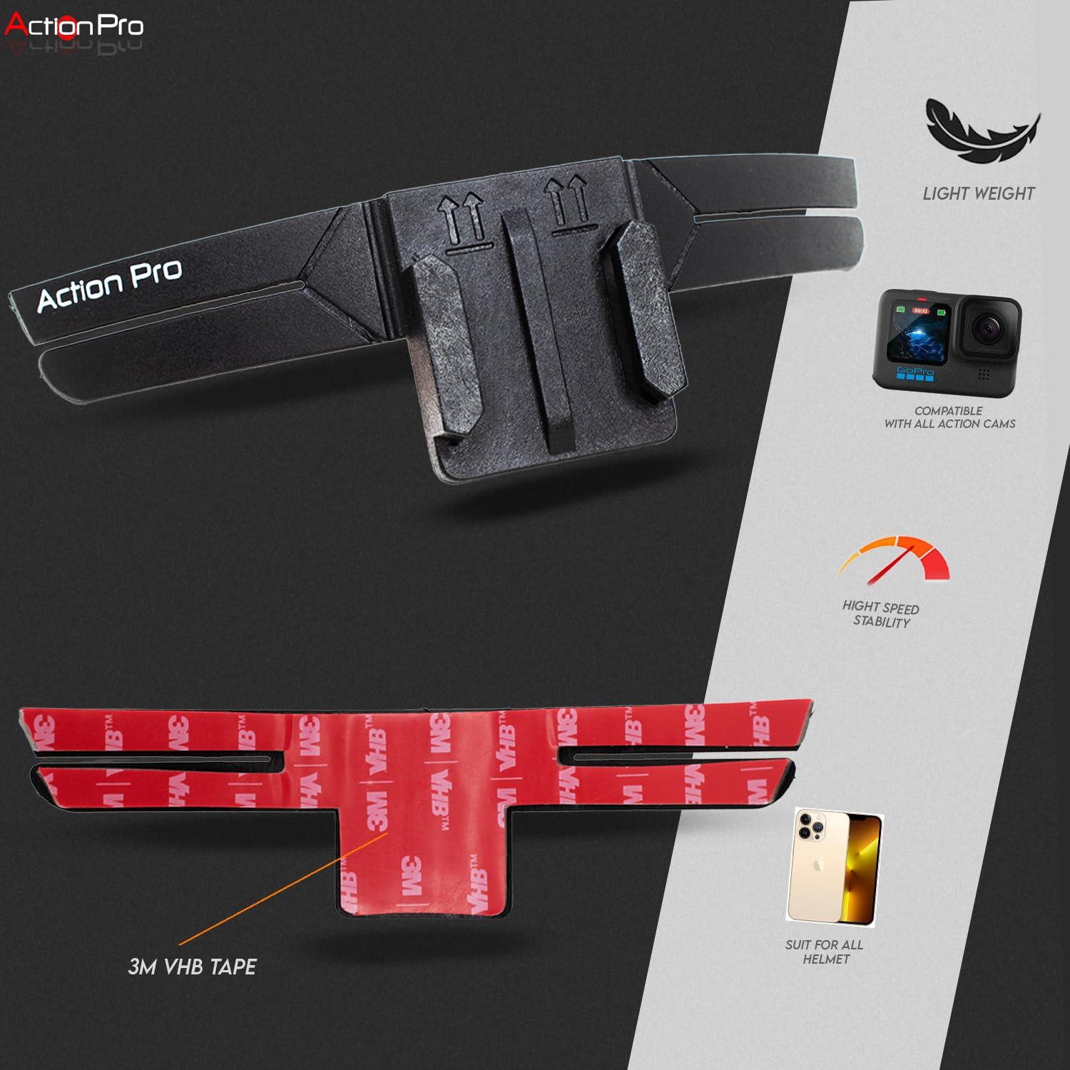 Action Pro Action Pro Helmet Chin Mount Strap Compatible with All Smartphones GoPro Hero 12 11 10 9 8 7 6 5 4 SJCAM DJI Osmo and All Action Cameras (3M Chin Mount)