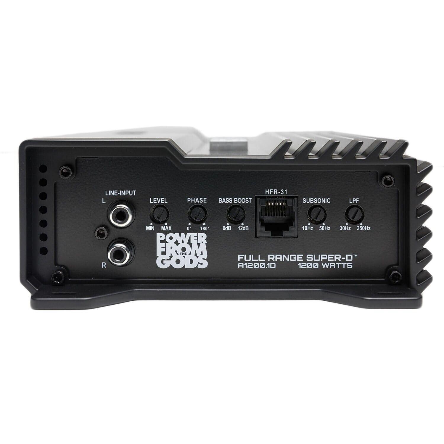 Hifonics Hifonics Alpha A1200.1D 1200W Super D-Class Mono Amplifier with BGC4AR Amp Kit, Bass Remote Included