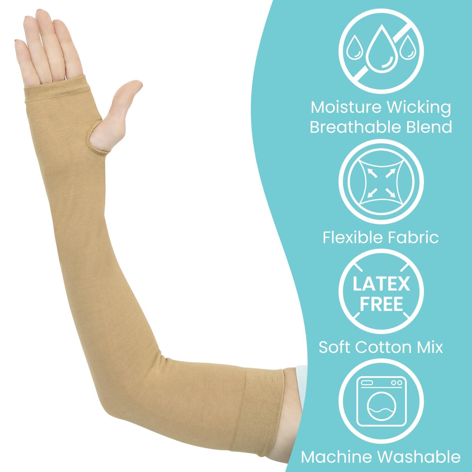 Vive Vive (2 Pairs) Arm Protectors for Thin Skin and Bruising - Protective Geri Arm Sleeve Guards for Elderly, Men & Women (Large)