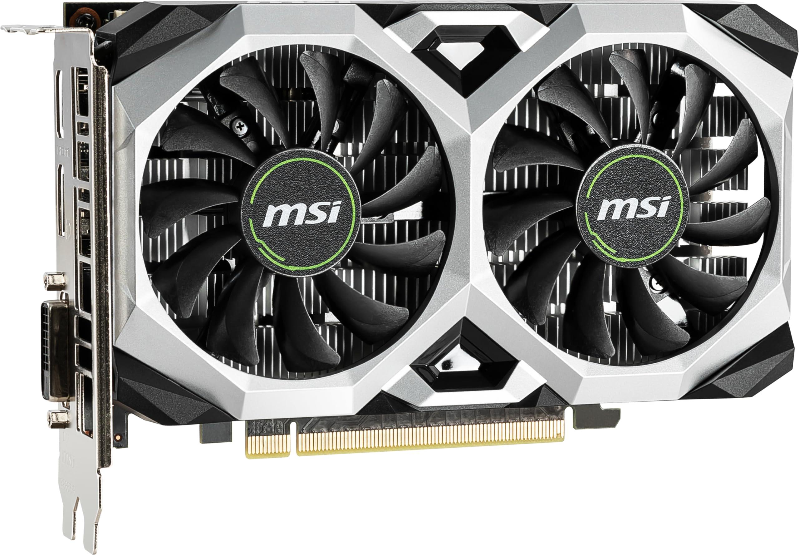 MSI MSI GeForce GTX 1650 D6 Ventus XS OC Graphics Card '4GB GDDR6, 1620MHz, 128-bit, PCI Express x16 Gen 3, DisplayPort, HDMI, DVI-D, Dual Fan Cooling System'