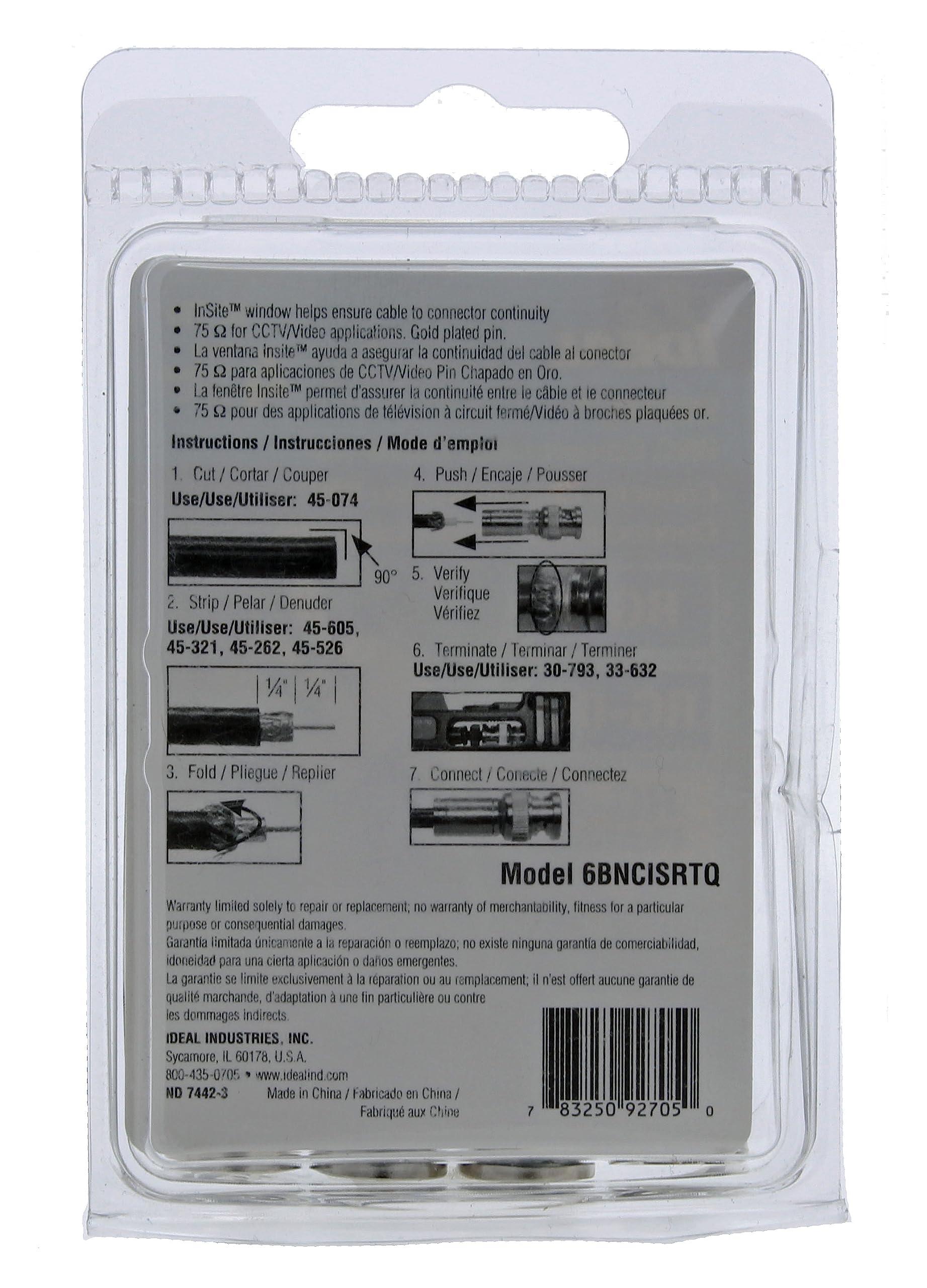 Ideal Industries IDEAL Electrical 92-705 BNC Compression Connector 4 pack