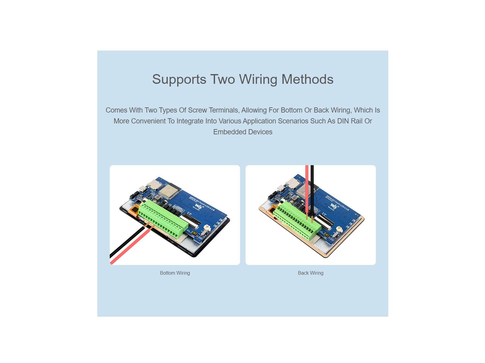waveshare waveshare ESP32-S3 4.3inch Capacitive Touch LCD Development Board Type B with Case 800480 Solution IPS Display with 2.4GHz WiFi and BLE 5 Support,32-bit LX7 Dual-core Processor