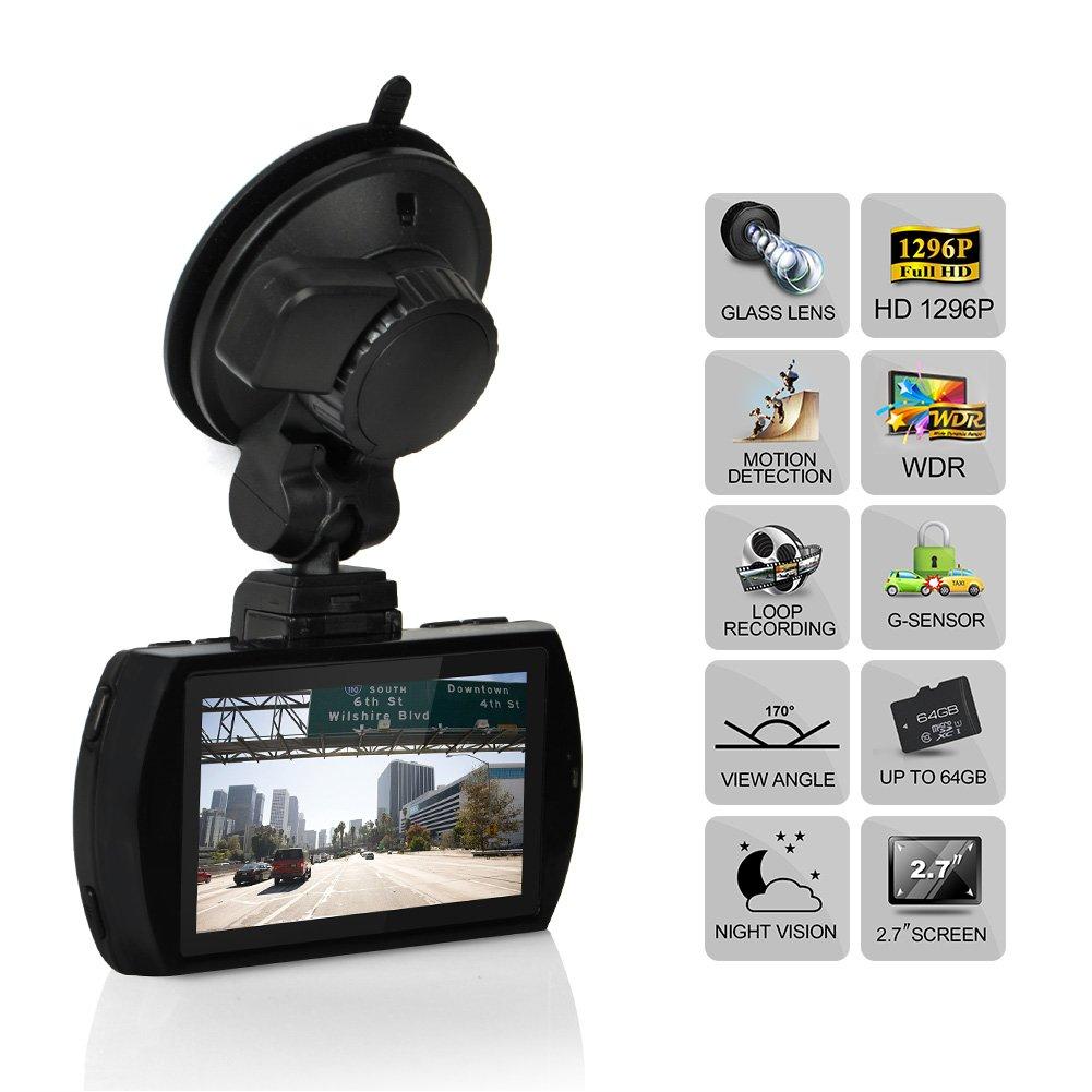 E-PRANCE E-PRANCE 2015 New B47fs Super Night Vision Car Dash Camera Recorder Super Hd 1296p G-Sensor Hdmi + 170 Degree Ultra Wide Angle + Ov4689 Cmos Sensor + Ir Night Vision with 32gb Memory Card