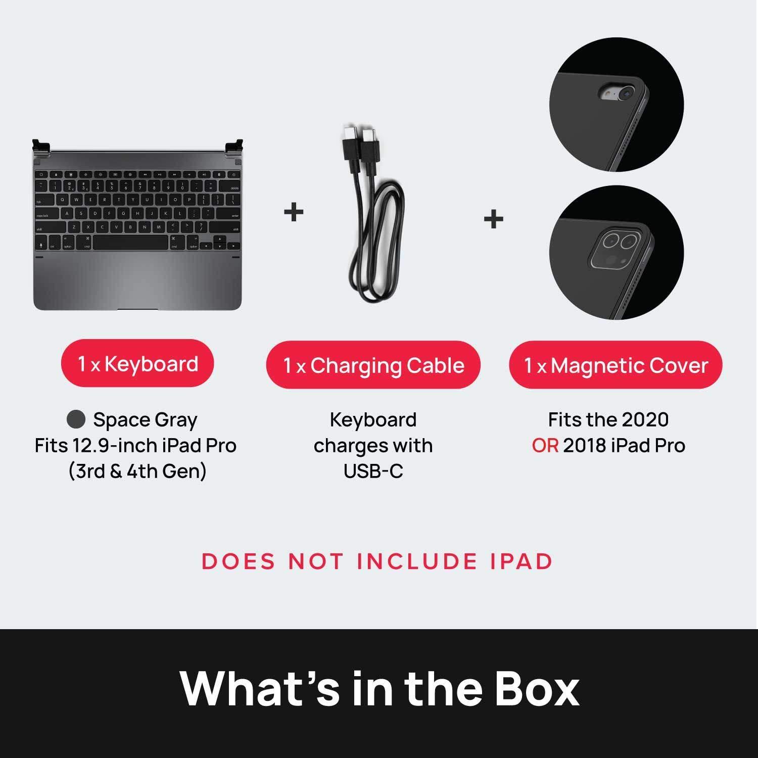 Brydge Brydge 12.9 Pro (3rd Generation, 2018 Model) (New: for iPad 3rd & 4th Gen (2018 & 2020, Space Gray)