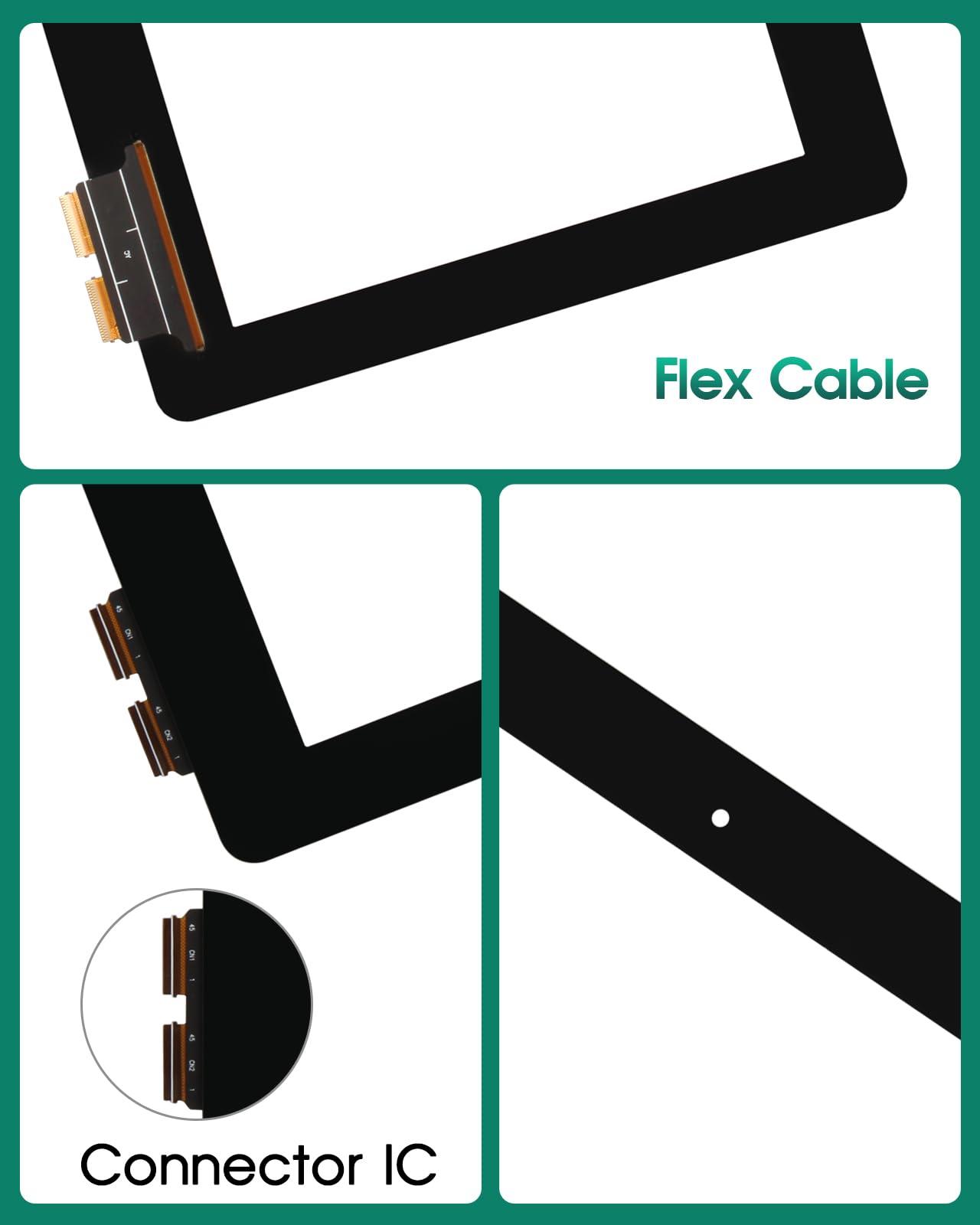 SRJTEK for Asus Transformer Book T100 Screen Replacement for Asus T100TA-C1-GR Digitizer Repair Kits for Asus T100 Touch Screen Replacement 10.1" Black (No Including LCD)