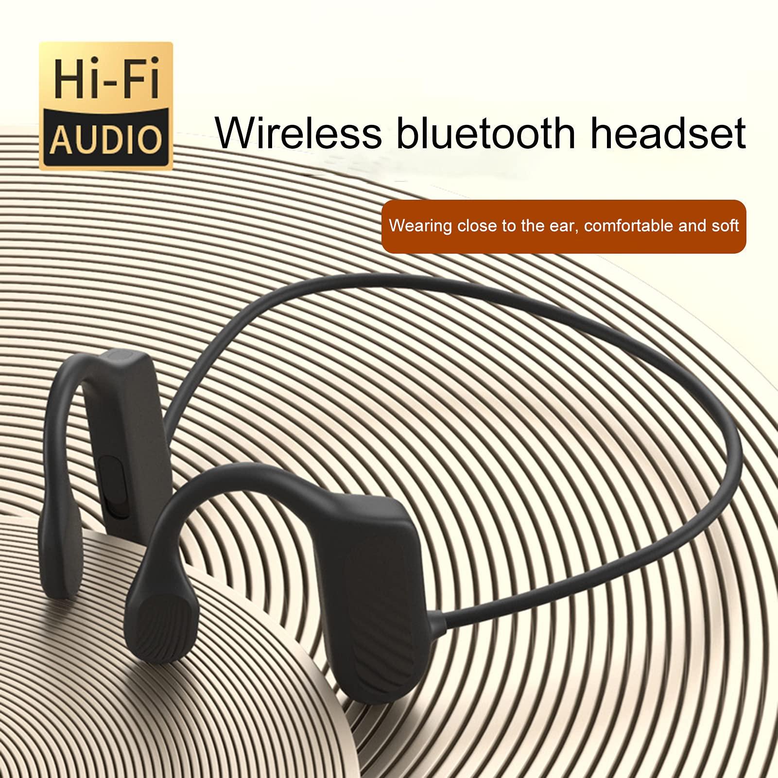 ZTGD ZTGD BL09 Wireless Bluetooth Bone Conduction Headphones Bluetooth-Compatible IPX5 Life Waterproof Long Standby Stereo Wireless Hanging-Ear Earphone for Sports Black