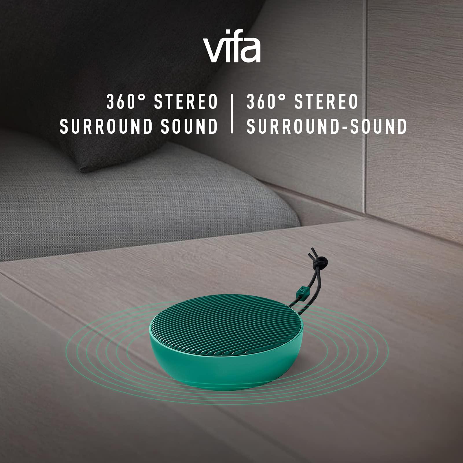 Vifa Vifa City Bluetooth Speaker, Portable Wireless Loudspeaker, Bluetooth 5.0 / Dual Pairing / IPX4 Waterproof, HiFi Audio & Built-in Mic Mini Speakers for Travel and Party (Sage Green)