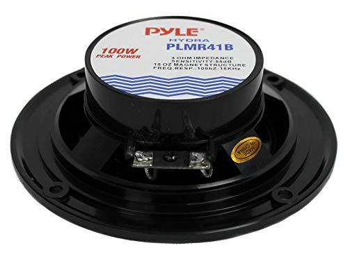 Pyle Pyle PLMR41B 4" 100W Dual Cone Waterproof Marine Boat Stereo Speakers (4 Pair)