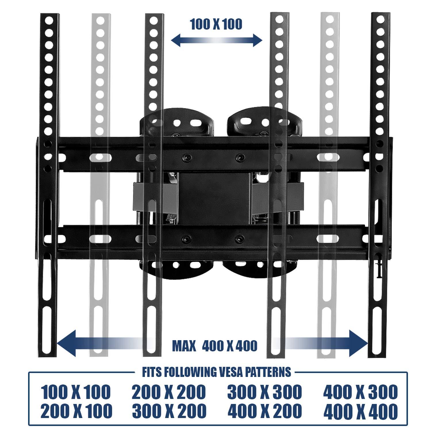 Mount-It! Mount-It! Corner TV Wall Mount - Full Motion Swivel Wall Mount Bracket Designed for Corner Installations, VESA 400x400 Pattern Fits 32, 37, 40, 42, 48 Inch Televisions, 66 Lbs Capacity
