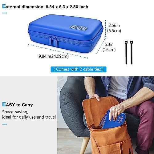 ProCase ProCase Hard Travel Electronic Organizer Case for MacBook Power Adapter Chargers Cables Power Bank Apple Magic Mouse Apple Pencil USB Flash Disk SD Card Small Portable Accessories Bag -L, Blue