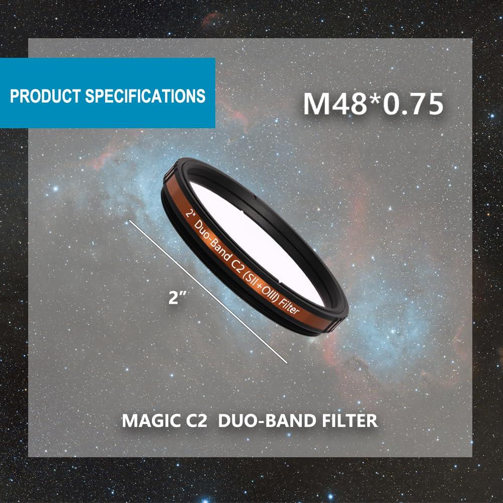 Askar Askar Colour Magic C2 Duo-Band Filter S-II O-III,2 Inch Narrowband Nebula Filter Astrophotography Astronomy Filters for One-Shot Color Cameras,Increase Contrast and Reduce Light Pollution