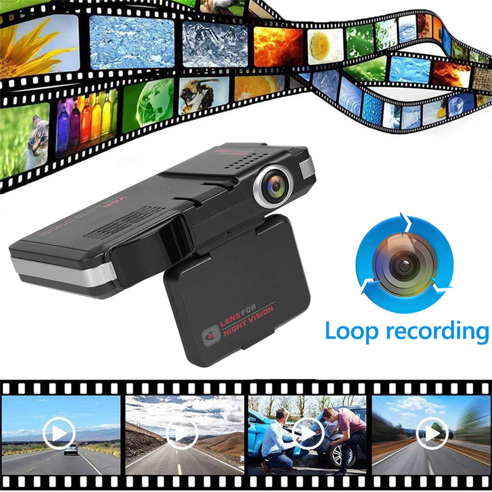 VECHII 2.0'' Dash Cam,2 in 1 Car DVR Camera Dashboard Cam Voice Prompt Radar Detector 1080P Video Recorder Night Vision WDR G-Sensor,16gb