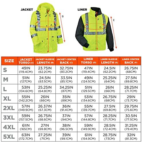 Ergodyne Ergodyne GloWear 8385 ANSI High Visibility 4-in-1 Reflective Safety Jacket, Lime, 2XL