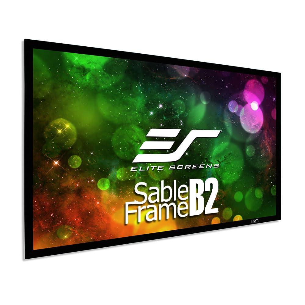 Elite Screens Elite Screens Sable Frame B2 Series 120-Inch Fixed Frame Projector Screen, 16:9 Ultra HD 4K/8K & Active 3D Ready, ISF Certified CineWhite UHD-B Material, Home Theater UST Projection Screens, SB120WH2