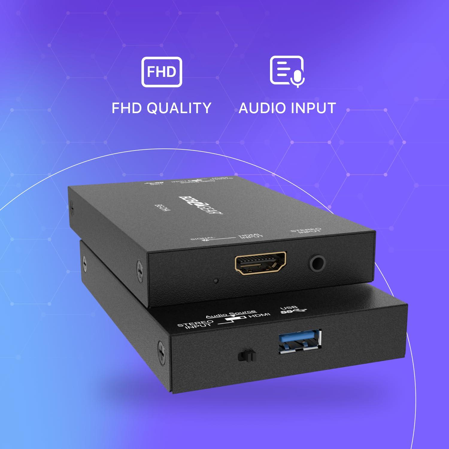 BZB GEAR BZBGEAR USB 3.1 1080P FHD HDMI Video Capture Card with Scaler and Audio - BG-CHA