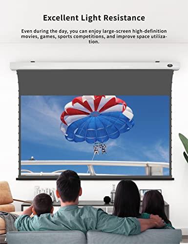 VIVID STORM SINCE 2004 VIVIDSTORM-Projection Screens,Sound Transparent Obsidian Long Focus ALR Screen,4K Electric Tab-tensioned Drop Down Screen,Compatible with Lumen up to 2500ANSI Short Throw Projector,VMSLPALR92H