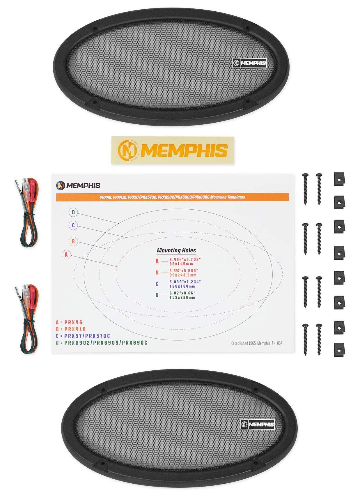 Memphis Memphis Bundle - 2 Items Pairs Audio PRX410 4x10 100 Watt 2-Way Car Speakers w/Pivot Tweeters