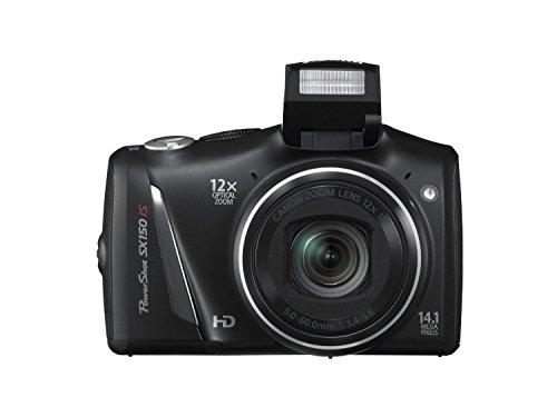 Canon PowerShot SX150 is 14.1 MP Digital Camera with 12x Wide-Angle Optical Image Stabilized Zoom with 3.0-Inch LCD (Black) (Old Model) (Renewed)
