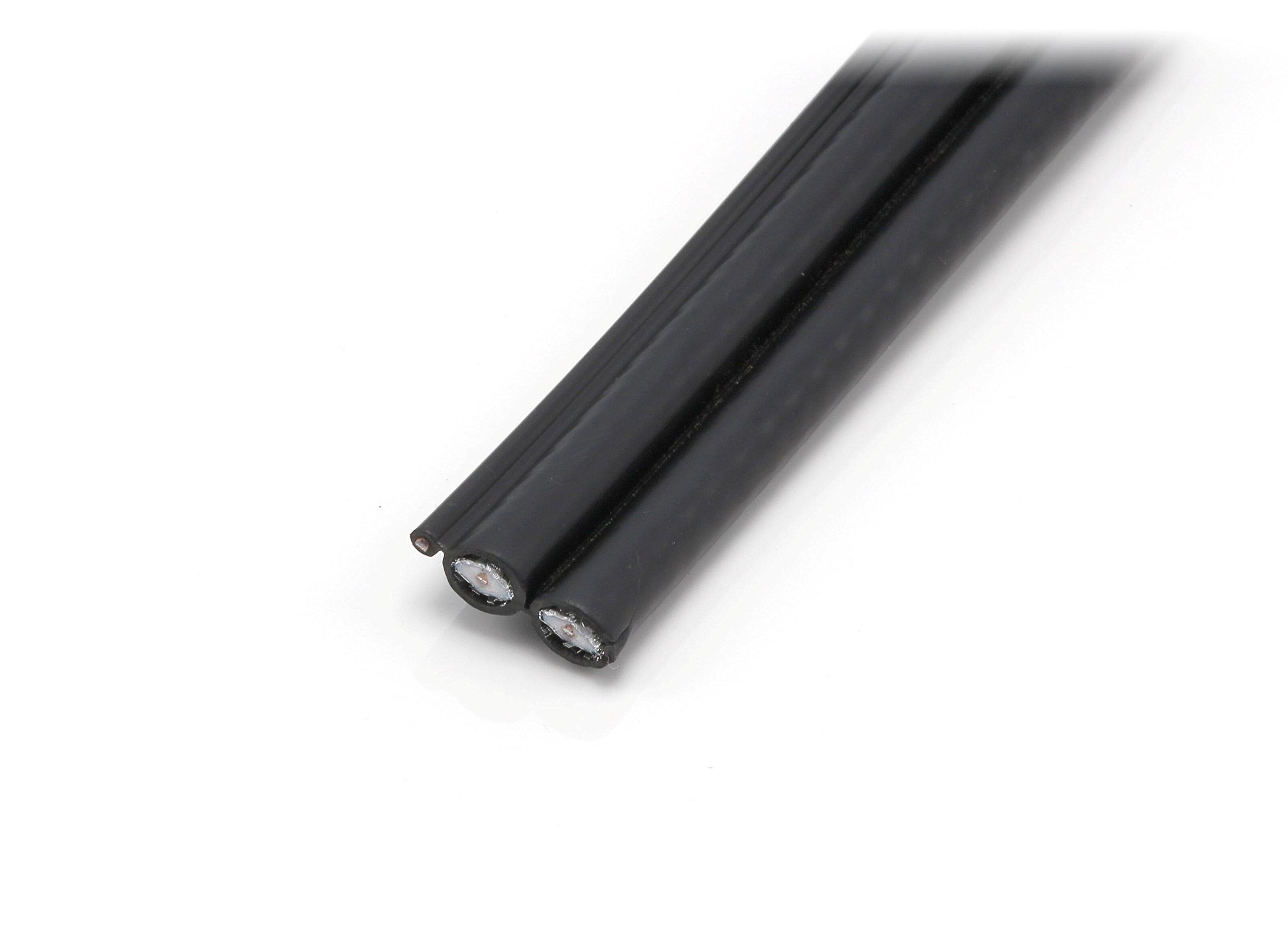 THE CIMPLE CO THE CIMPLE CO 100 Feet, Black - Dual RG6 Coaxial Cable with 18 AWG Copper Ground Wire - Twin, Siamese - Use with Satellite, Cable TV, and HD Antennas - (30 Meter)