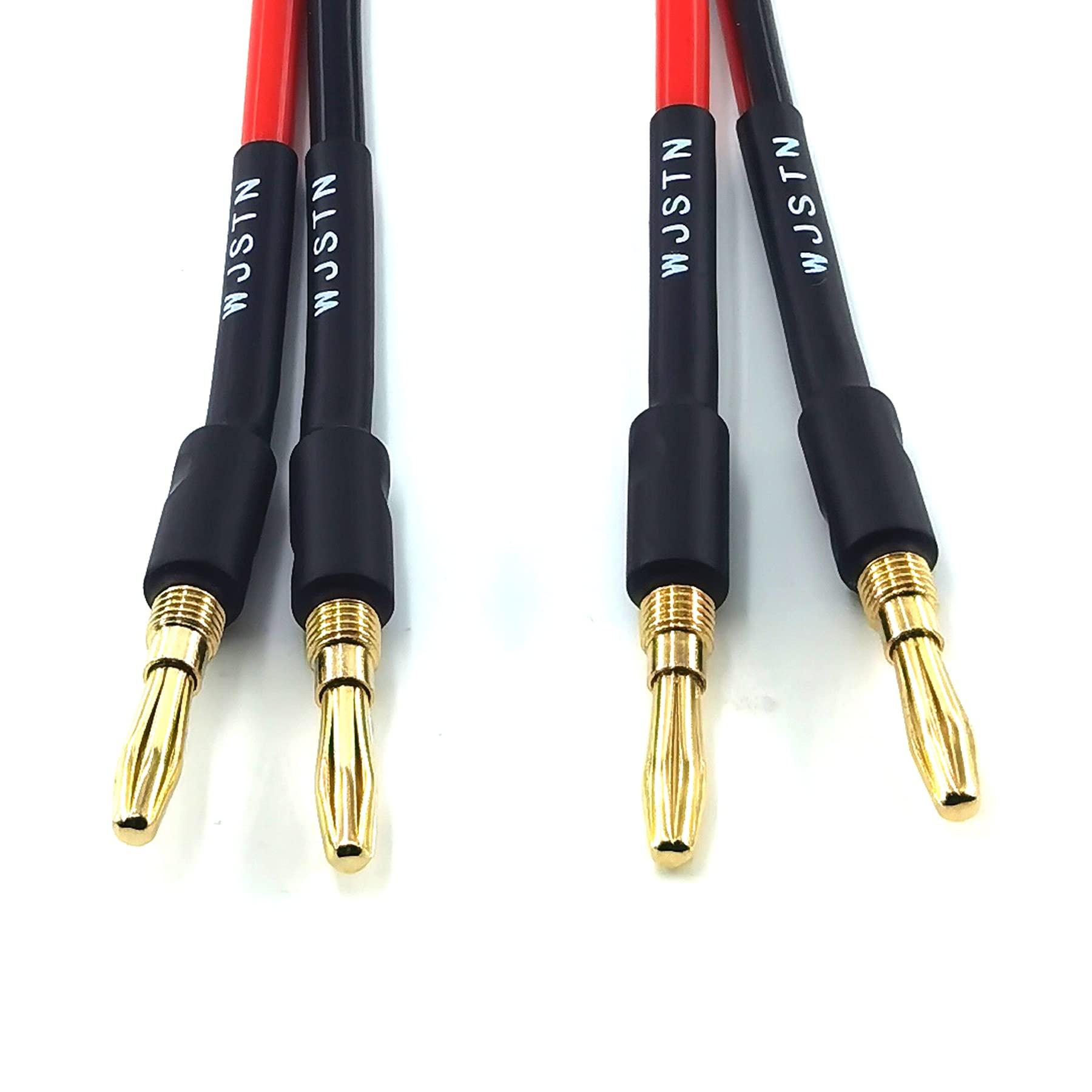 WJSTN WJSTN Banana Plugs to speakon Speaker Adapter Cablespeakon to Banana Plug Cable 12awg 6in/2 Pack