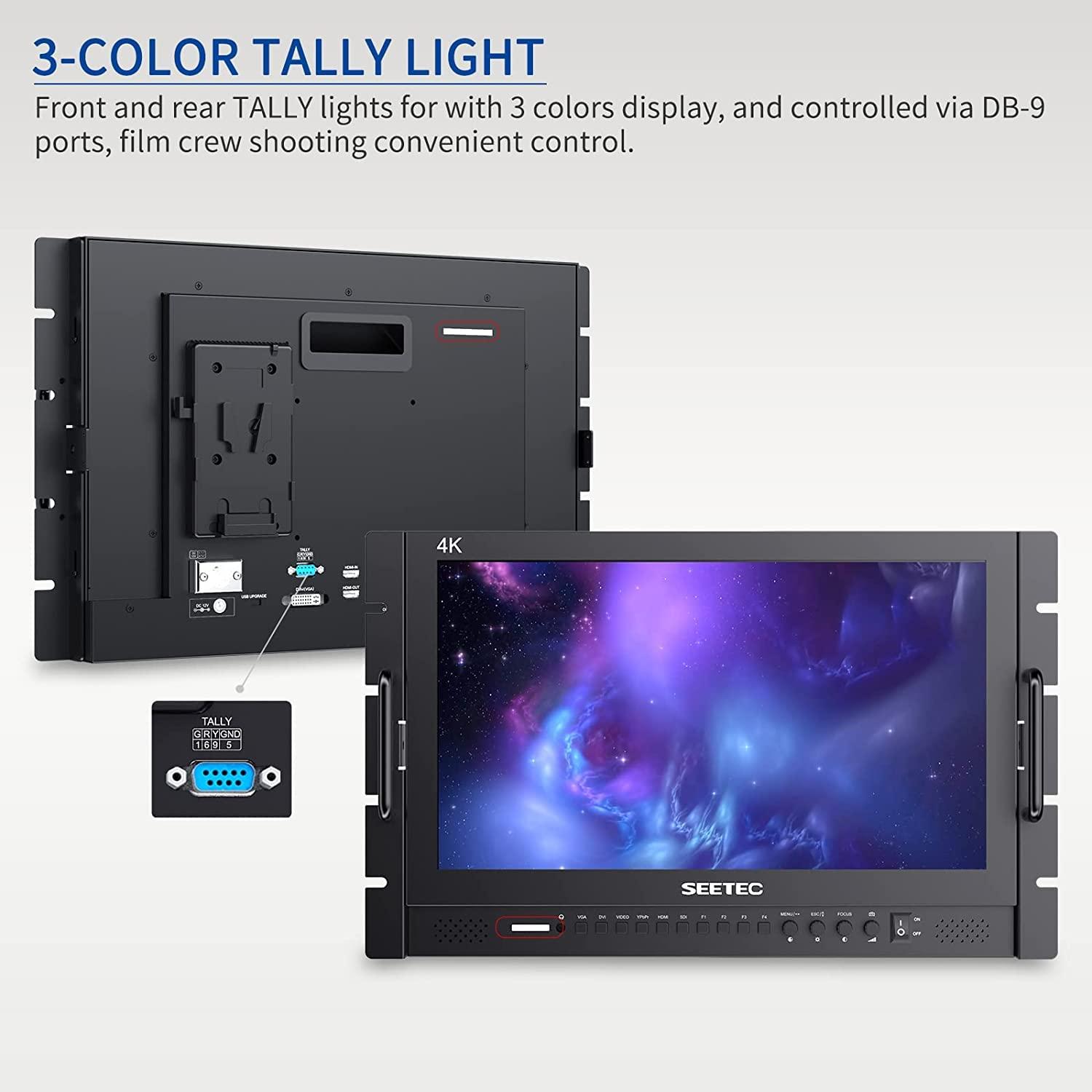 SEETEC SEETEC P173-9HSD-RM 17.3" 7RU Rack Mount Broadcast LCD Monitor Full HD 3G-SDI/HDMI with 19201080 3G-SDI HDMI AV YPbPr