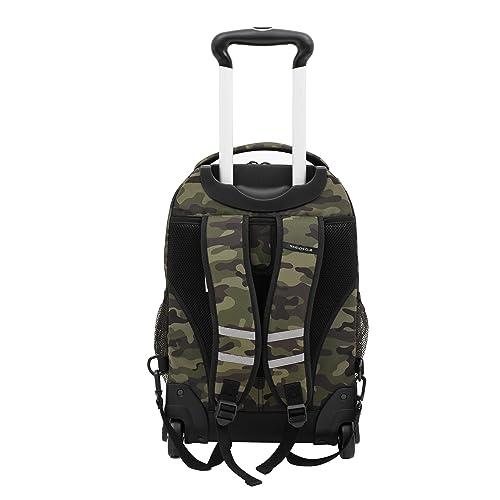 Travelers Club Travelers Club Rolling Backpack, Camo, 20 Inch with Laptop Compartment