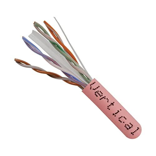 VC VERTICAL CABLE Vertical Cable Cat6, 550 MHz, UTP, 23AWG, Solid Bare Copper,1000ft, Bulk Ethernet Cable - 060 Series, Pink