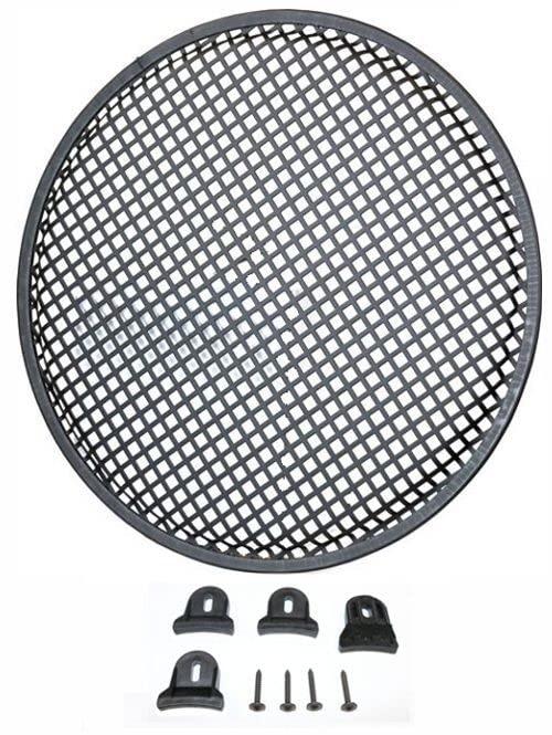 DEEJAY LED Durable 15-in Diameter Steel Monster Mesh Grill For 15-in Woofers With Hardware Steel Waffle Mesh Rubber Edge Includes Four Slip Resistant Plastic Grill Clamps And Appropriate Screws DEEJAYLED TBH15GR