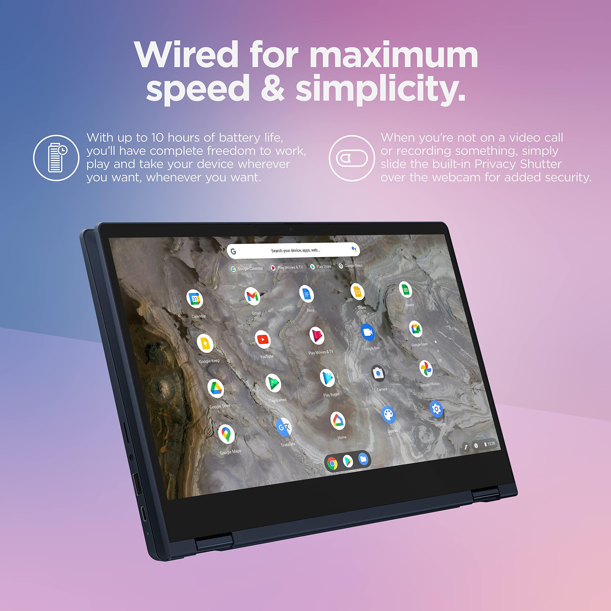 Lenovo Lenovo - 2022 - IdeaPad Flex 5i - 2-in-1 Chromebook Laptop Computer - Intel Core i3-1115G4-13.3"" FHD Touch Display - 8GB Memory - 256GB Storage - Chrome OS (Renewed), Black