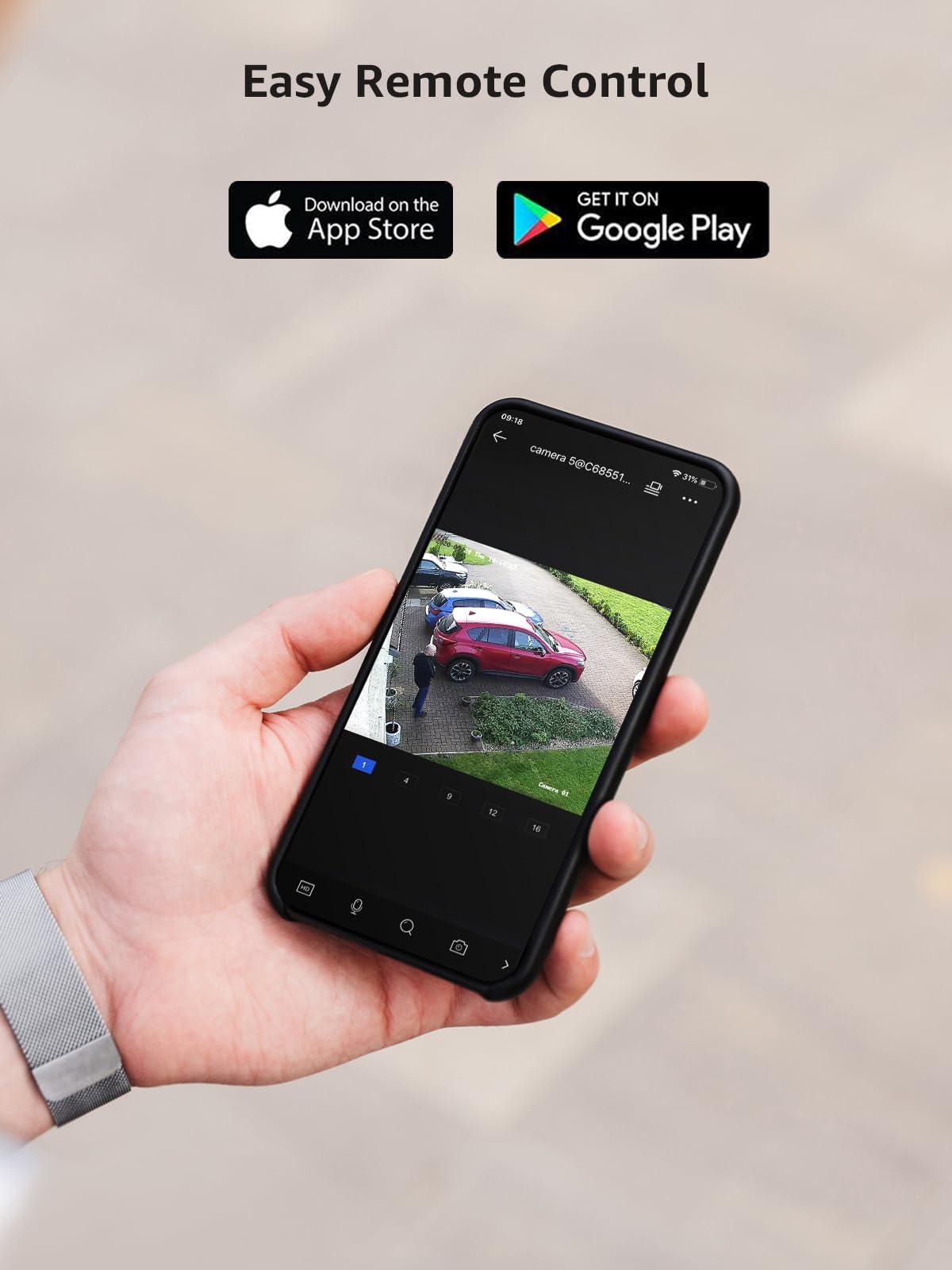 ANNKE ANNKE H800 4K PoE Security Camera System with Audio Recording, 8 Channel 4K H.265+ NVR with 8Pcs 8MP IP Turret Cameras, Wide-Angle, IP67 Weatherproof, 100 FT EXIR Night Vision with Smart IR, 4TB HDD