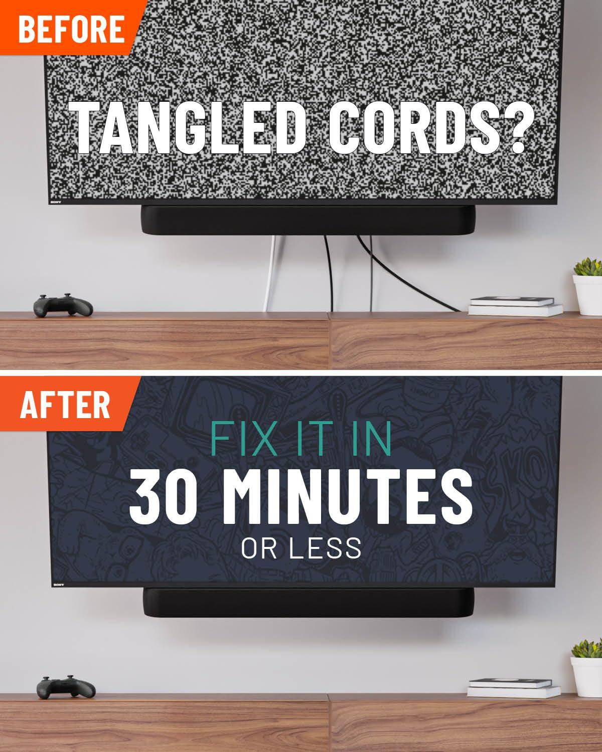 ECHOGEAR ECHOGEAR in-Wall Cable Management Kit - Includes Power & Low Voltage Cable Management - Hide TV Wires When Mounting A TV - Includes Hole Saw Drill Attachment for Easy Install