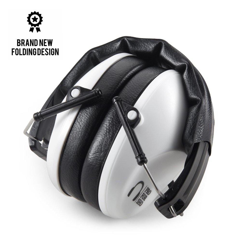 Pro For Sho Pro For Sho 34dB NRR Hearing Protection Ear Muffs - Highest NRR in Compact Design, Noise Cancelling Headphones for Adults and Kids, Sensory Autism Ear Protection for Shooting, Gun Range, Mowing, Work