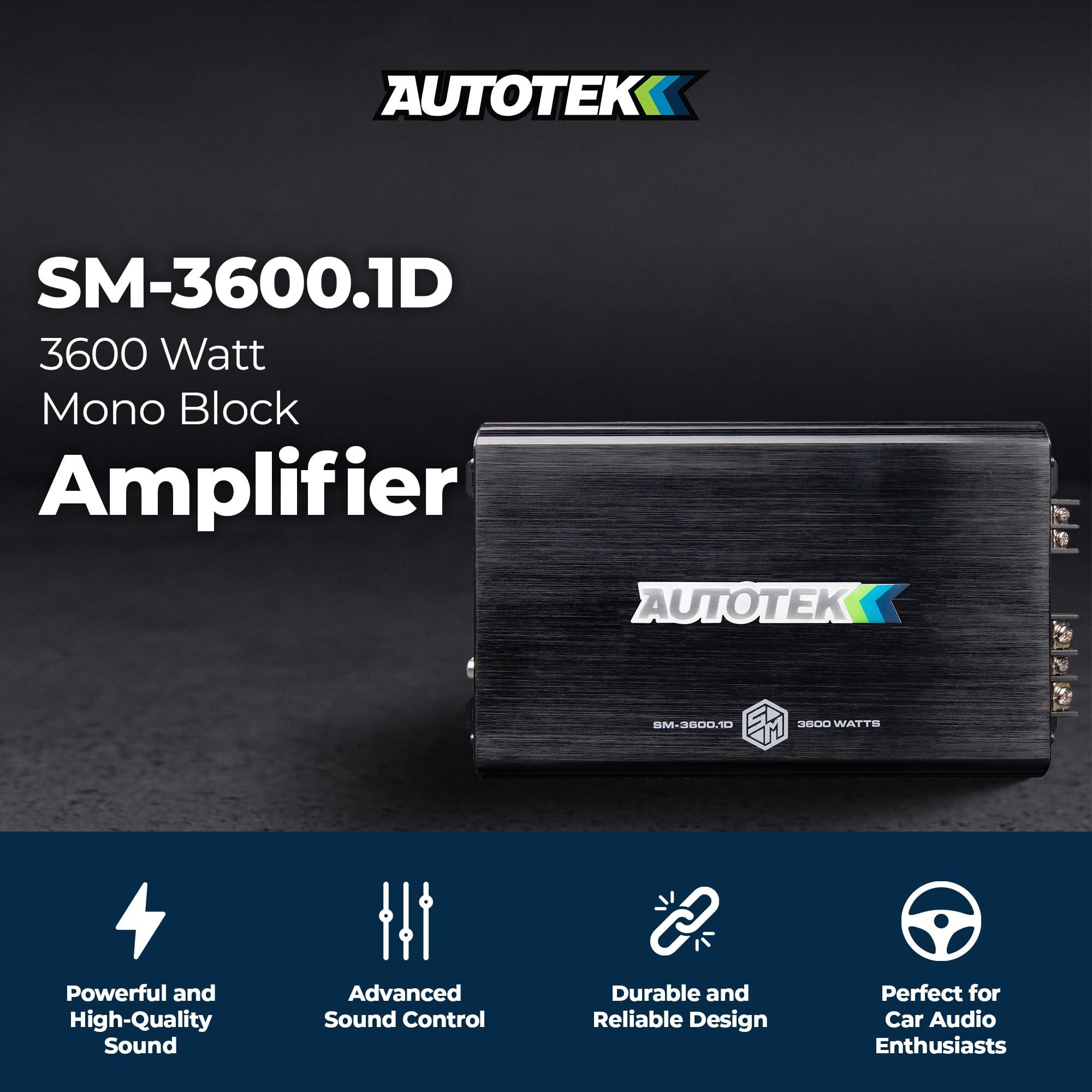 Autotek Autotek 3000 Watt 2 Channel Car Audio Amplifier, Street Machine SM-3000.2D, Black